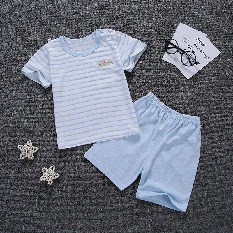 

2019 Kids Pajamas Baby Boys Cotton Clothes Set Girls Short Sleeve Sleepwear Cartoon Pyjamas Set Children Clothes Pijama Infantil