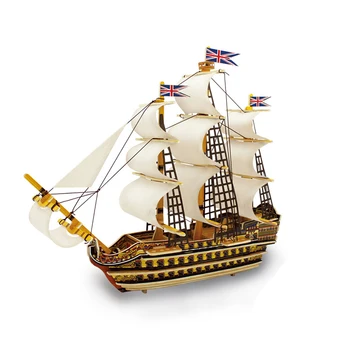 

Building Wooden Scale Model Ship Children's Gift Royal Victory Santa Maria Gothenburg battleships 3D Boats Model Kits Toy