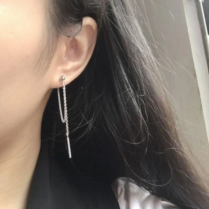 Женские серьги из титановой стали корейские подвески с крестом и листом для