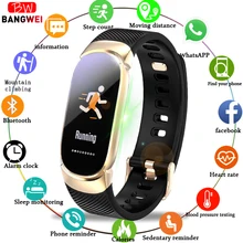 BANGWEI Women Smart Watch for Android IOS mobile phone Bluetooth watch Heart rate blood pressure monitoring  real-time detection