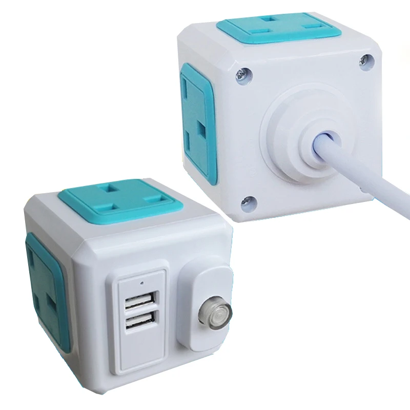 13A UK smart plug Мощность куб удлинитель розетка Dual USB Великобритания вилка адаптер для
