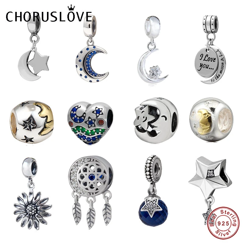 Silver Love You to the Moon and Back with Moon and Stars Charm