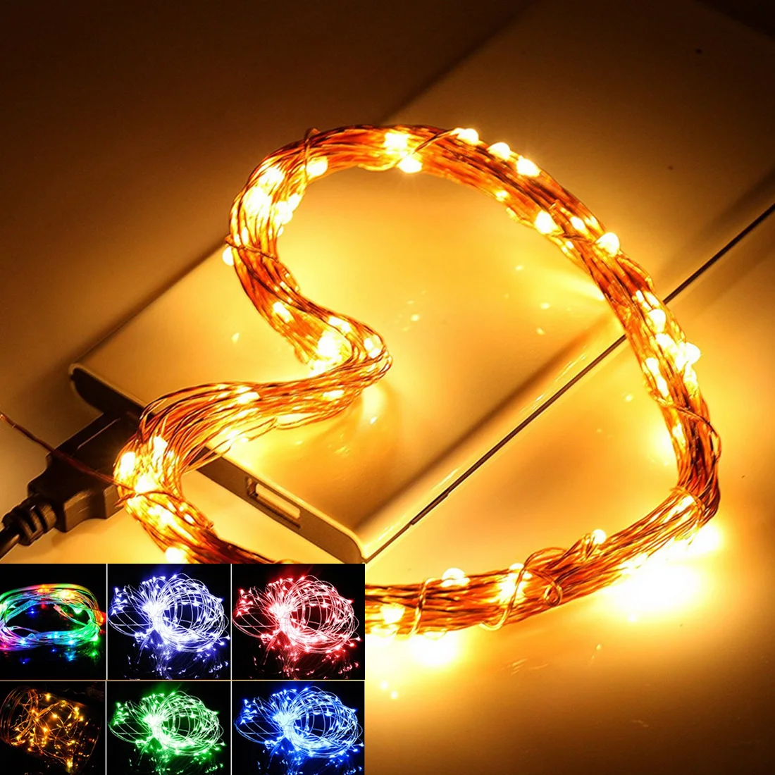 USB LED String Light 5M/10M Waterproof LED Copper Wire String Holiday
