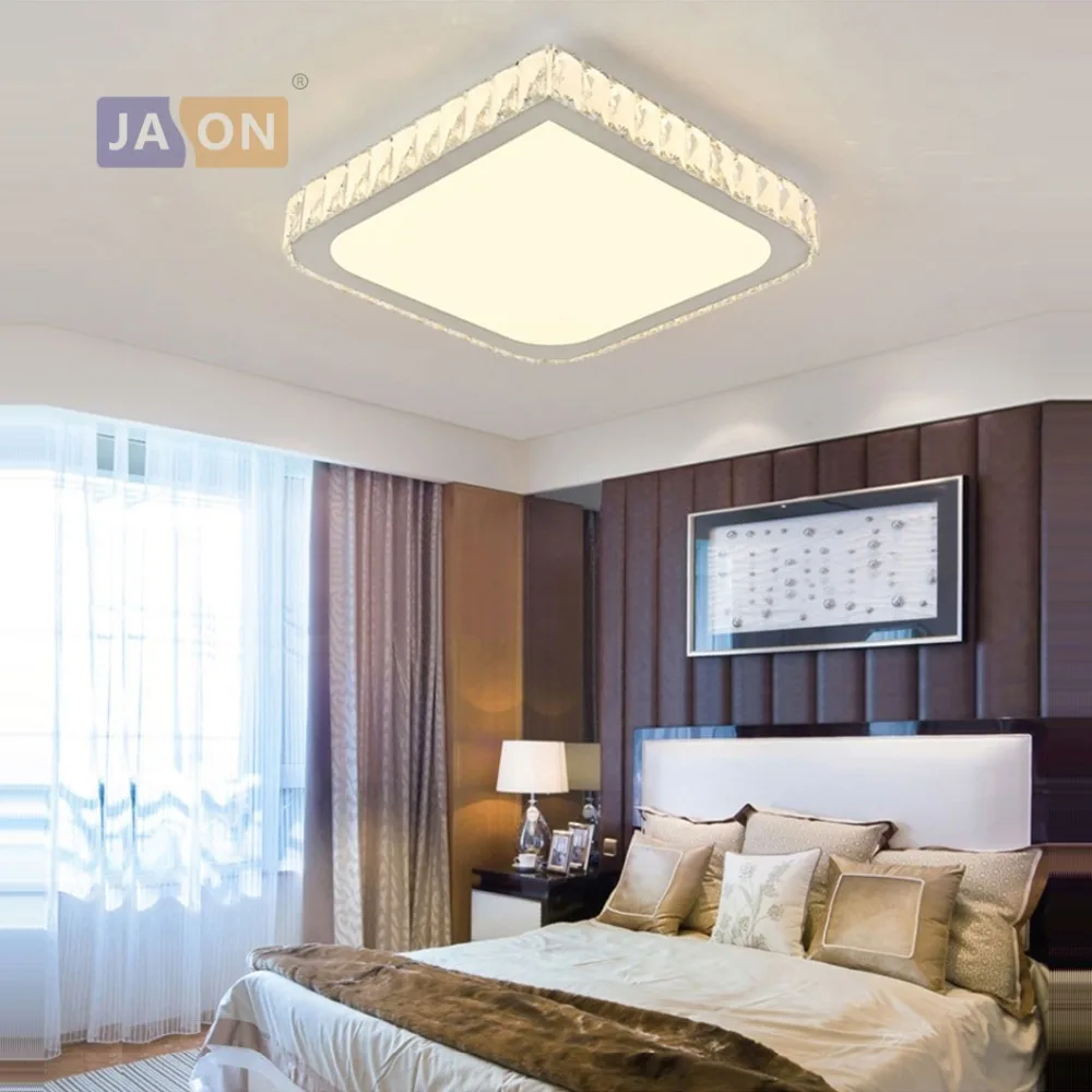 

LED Modern Square Crystal Stainless Steel LED Lamp.LED Light.Ceiling Lights.LED Ceiling Light.Ceiling Lamp For Foyer Bedroom