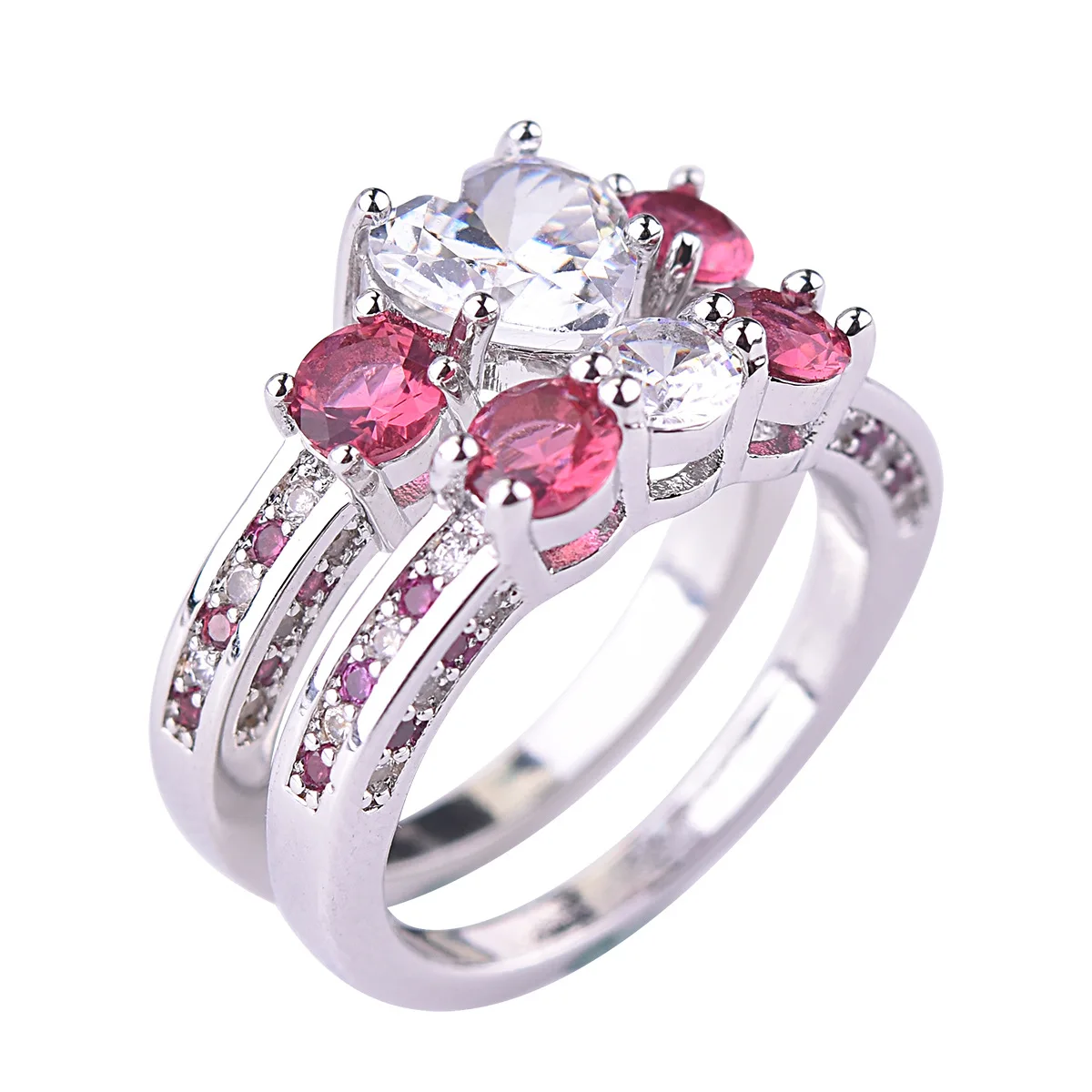 

Heart Promise ring sets 925 Sterling silver AAA cz Fashion Party Wedding Band Rings for women Bridal Finger Jewelry