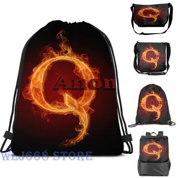 

Funny graphic print shoulder Bags women QAnon Single shoulder backpack travel for men Gym Bag