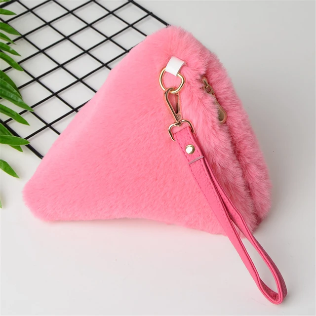 Billtera Faux Fur Clutch Bags Fashion Style Women Handbag 5 Colors New