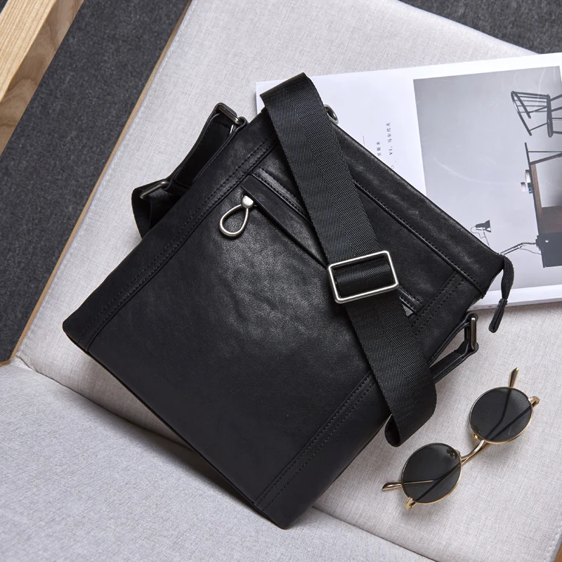 

BAQI Brand Men Handbags Crossbody Messenger Bags Genuine Leather Cowhide High Quality 2019 Fashion Men Shoulder Bag Casual Bag