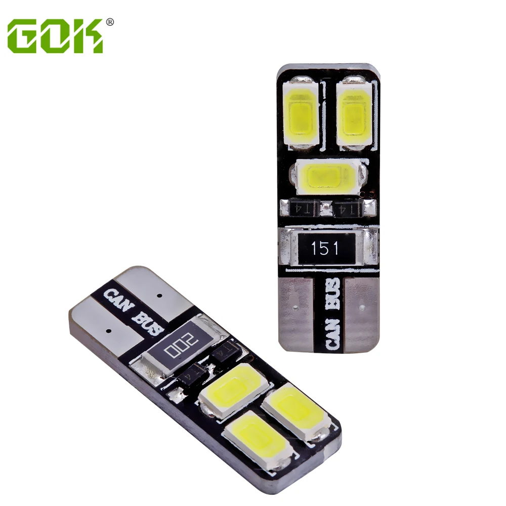

Wholesale Super Bright 500pcs/Lot Canbus w5w led T10 6smd 5630 5730 LED car Light Canbus NO OBC ERROR White light 12v