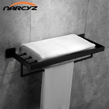 

New Style Model Black/Chrome square Towel rack 304 stainless steel Wall mount Bathroom Towel rack Bathroom accessories 9160K