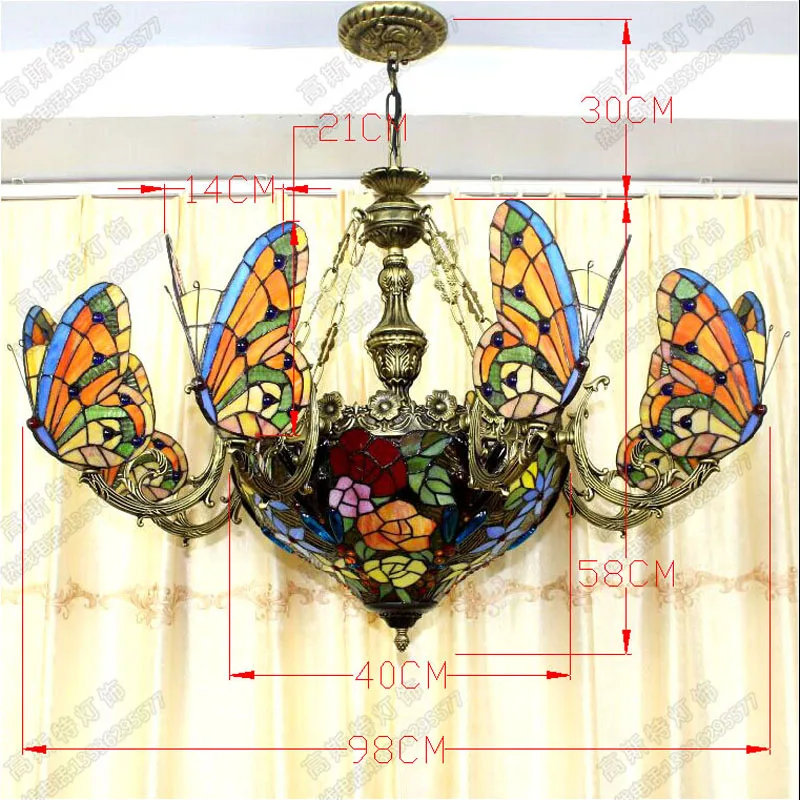 FUMAT-Stained-Glass-Chandeliers-Creative-Art-Glass-Butterfly-Lamps-For-Living-Room-Hotel-Lights-European-style (2)
