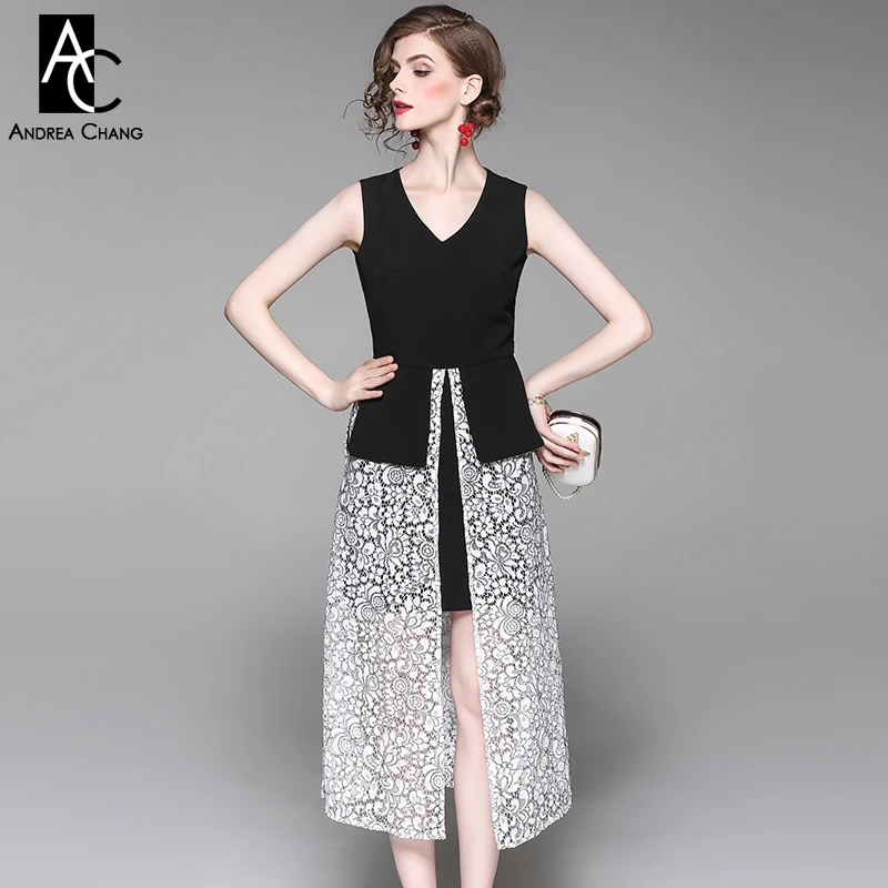 white top black bottom dress