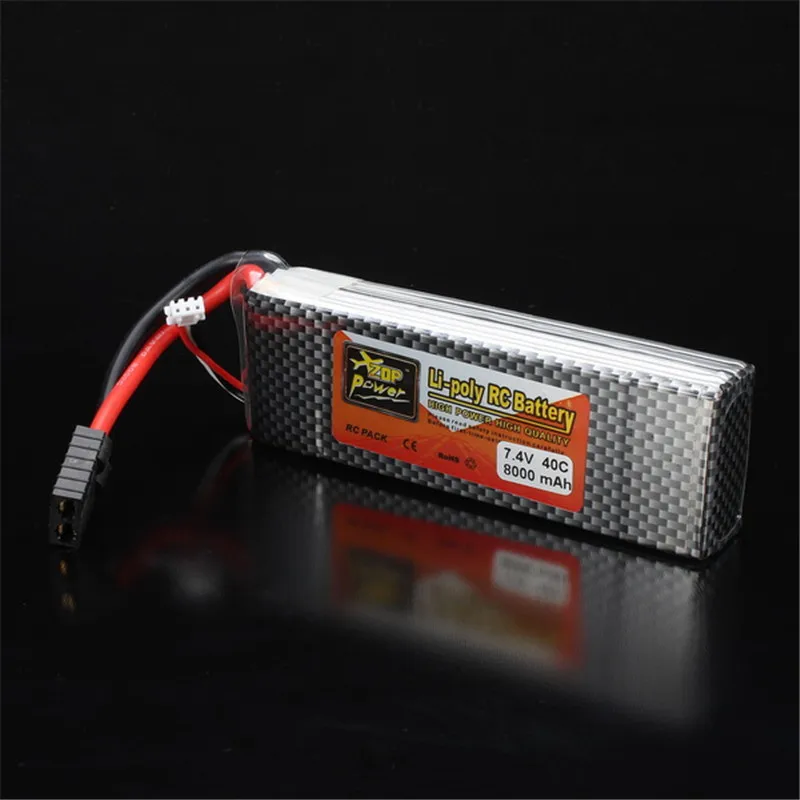 Новейший перезаряжаемый ZOP Power 7 4 В 8000 мАч 2S 40C Lipo аккумулятор для TRX Plug с батарейным