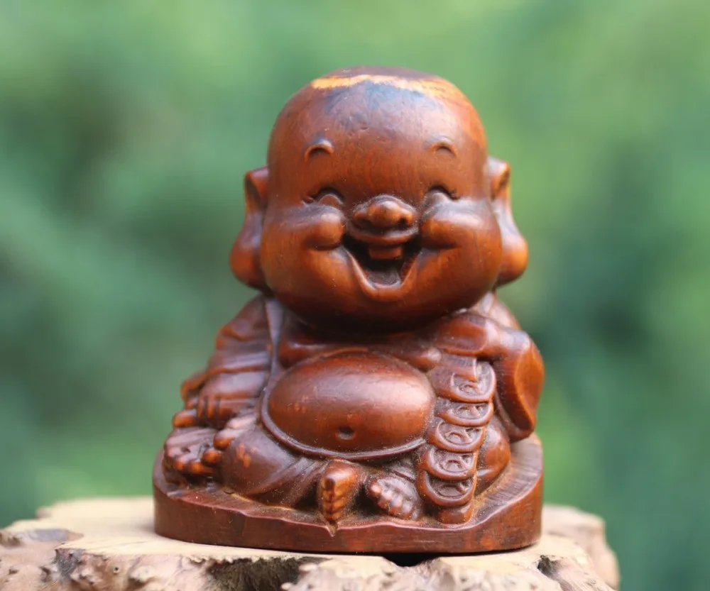 7 см China Boxwood Sack искусственное богатство|Статуи и скульптуры| |