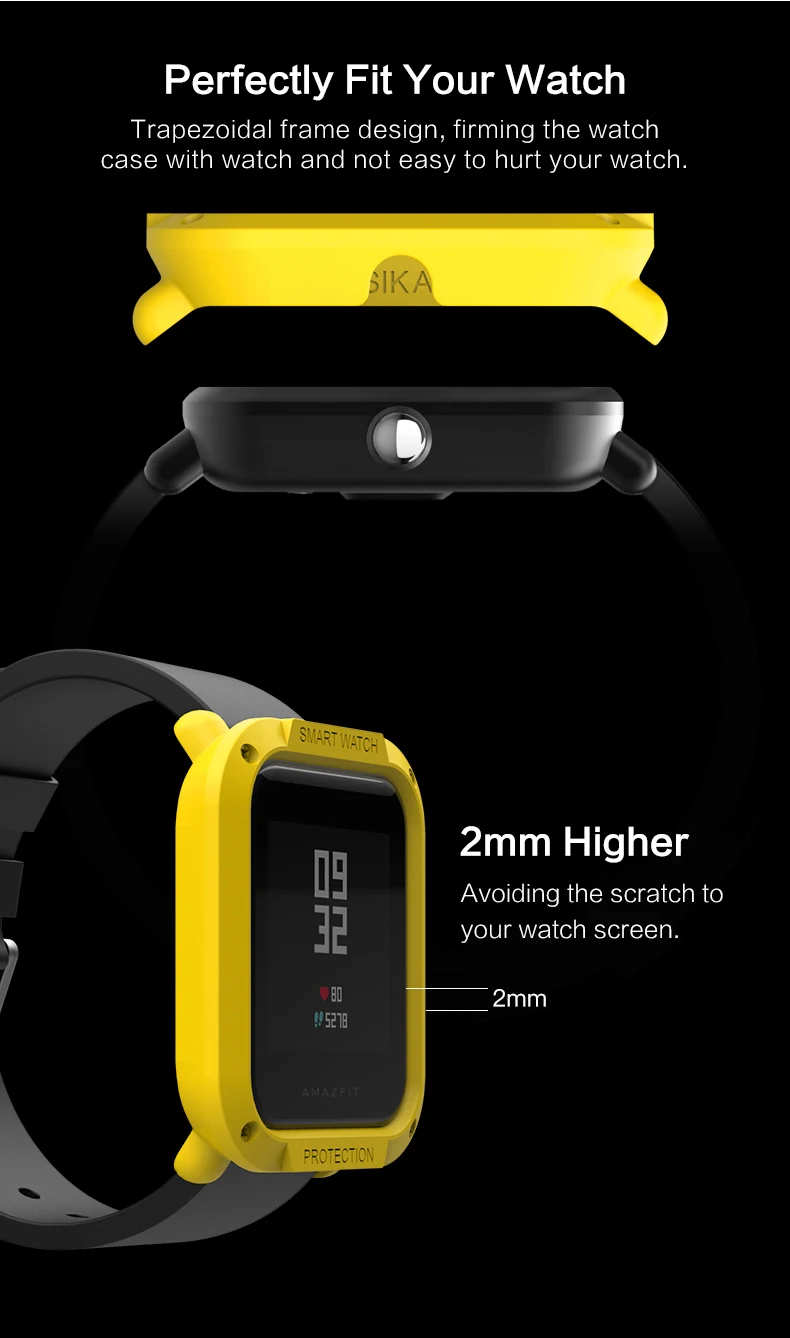 Для Amazfit Bip чехол для часов протектор для Xiaomi Huami SIKAI Жесткая Броня крышка Bip Midong бампер PC Оболочка Легкий цветной