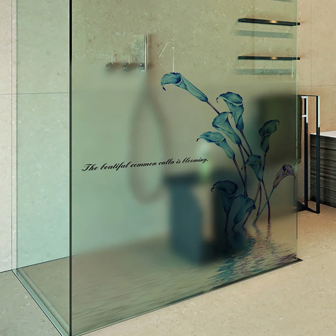 Removable Calla lily Flowers Window Sticker DIY Window Fridge Decal Vinyl Art Flower Wall Glass Sticker Home Decor