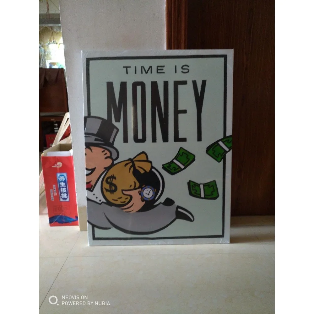 Алек монополия граффити ручной работы картина маслом на холсте &quotTime Is Money&quot