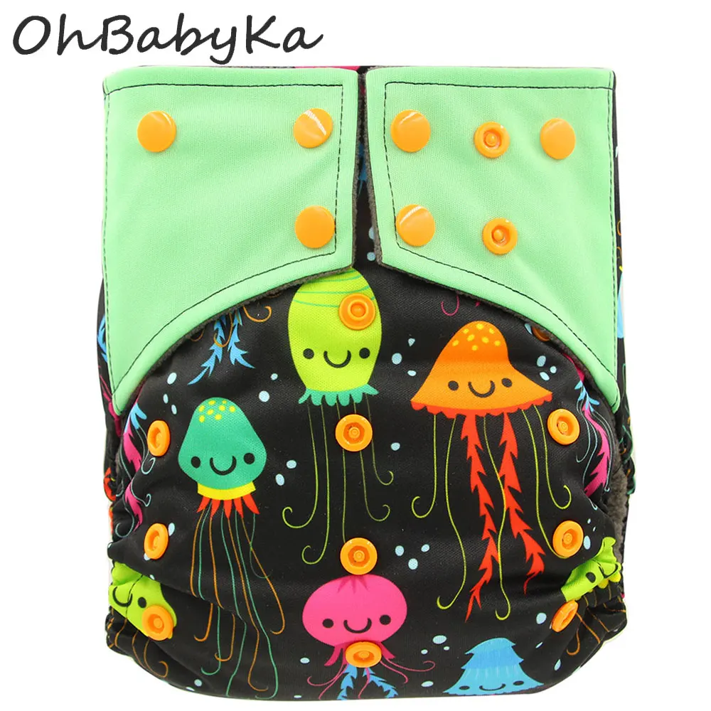 Jual Ohbabyka Double Menyerap Pipis Bayi Popok Bayi Popok All In Dua AI2 Popok Kain Dapat Digunakan Kembali Bayi Popok Bambu Arang Saku popok