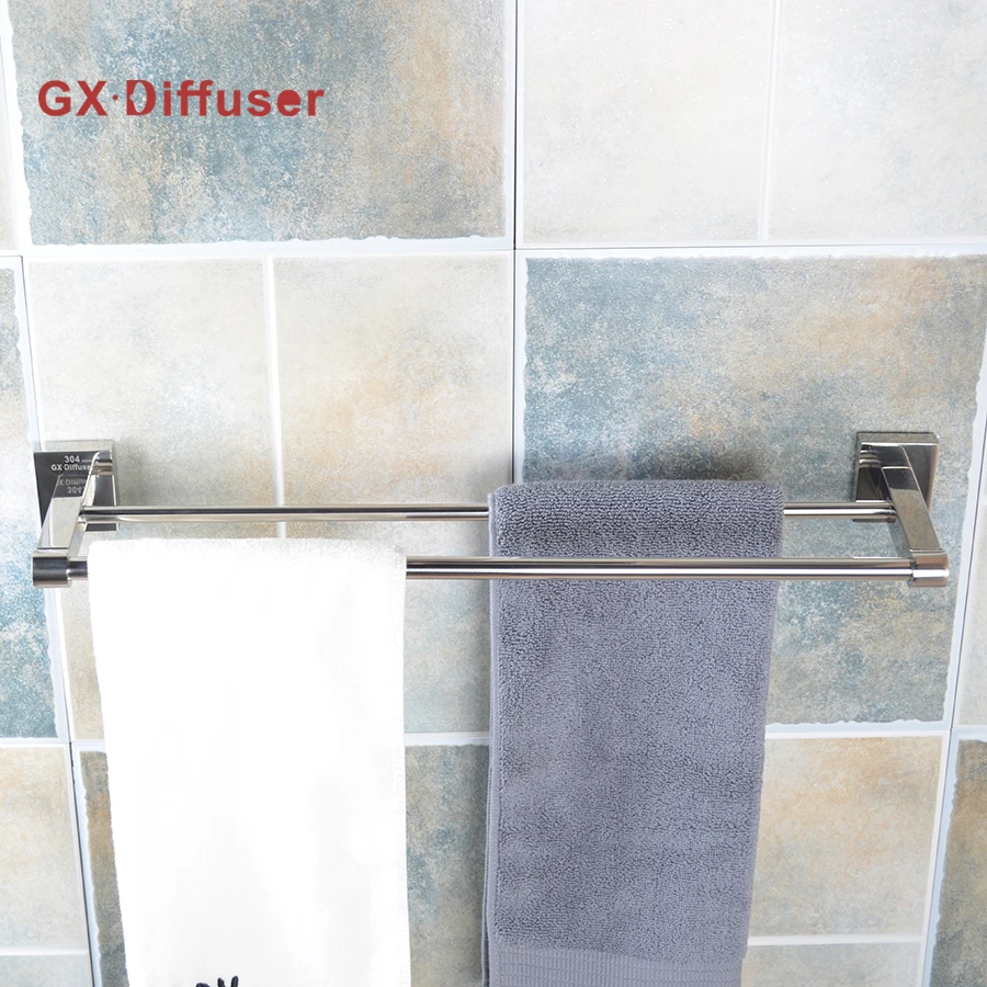 

GX Diffuser Towel Bar Holder Rails Bath Double 304 Stainless Steel Shower Room Towels Rail Bathroom Accessories