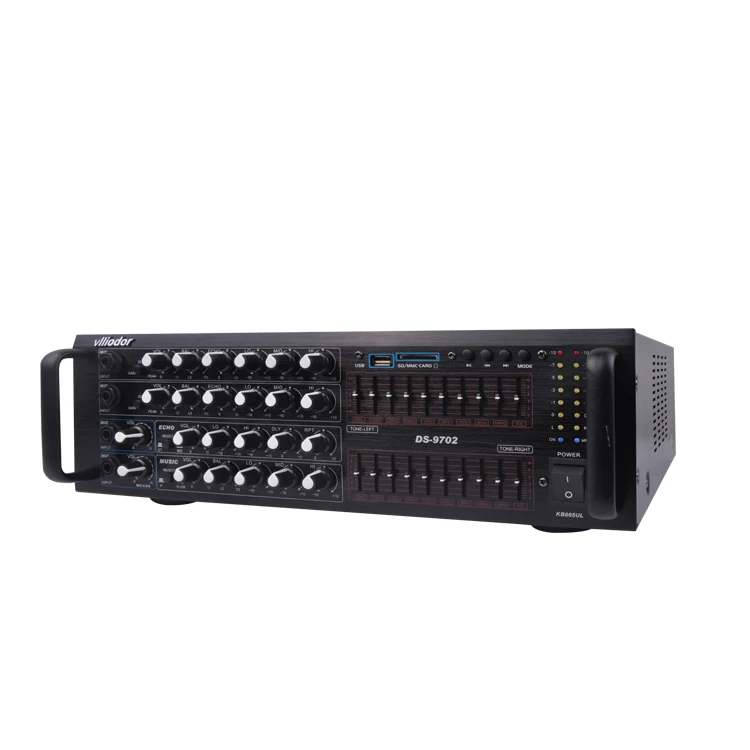 

Bluetooth USB SD WAV Play KTV Karaoke 2 Channel 350W + 350W High Power Reverb Equalizer HIFI Audio Amplifier