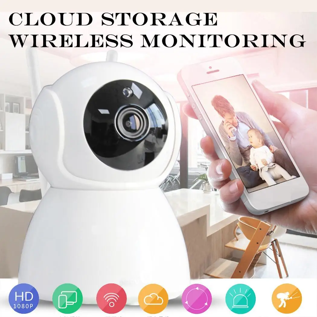 

1080P HD Wireless Wifi IP Camera CCTV Security Webcam Android and iOS 100-250V Indoor/Outdoor Home 15M Monitor