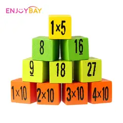 Enjoybay 99 таблица умножения математика игрушка красочные деревянные блок Монтессори математика количество головоломка для детей