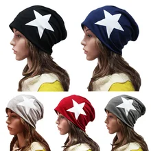 Осенние и зимние шапки для женщин Звездный дизайн Дамская тонкая шапка шапочки с черепами мужская шапка унисекс