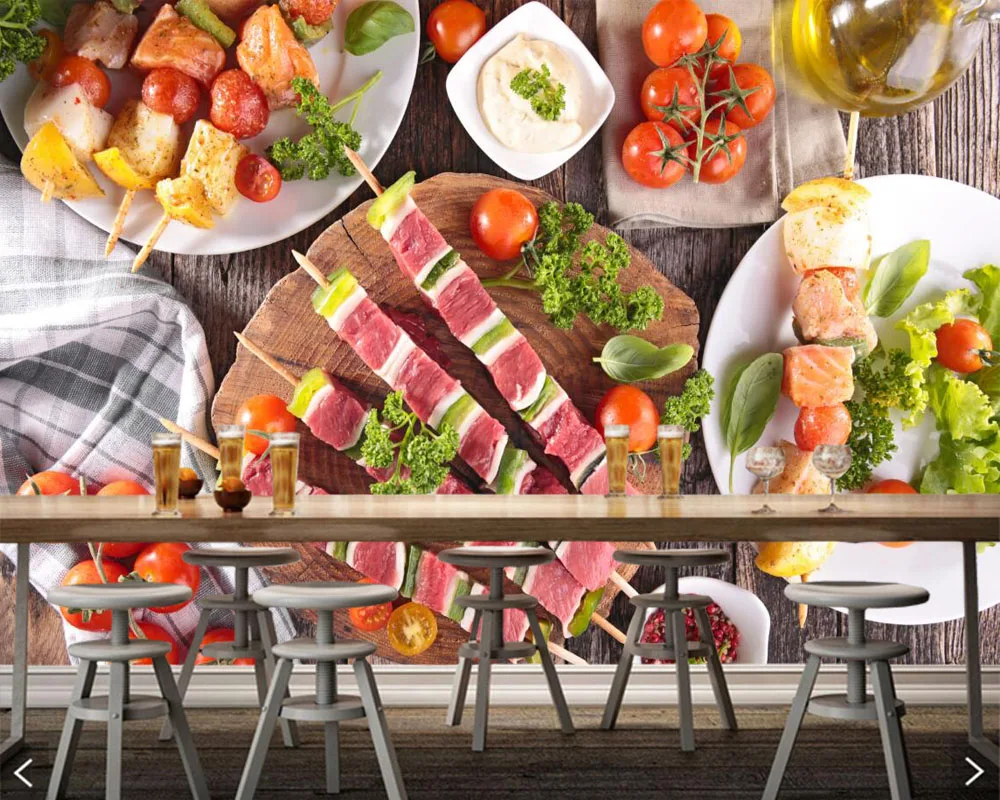 Фотообои Papel de parede для мяса овощей еды фотообои гостиной кухни магазина фаст-фуда