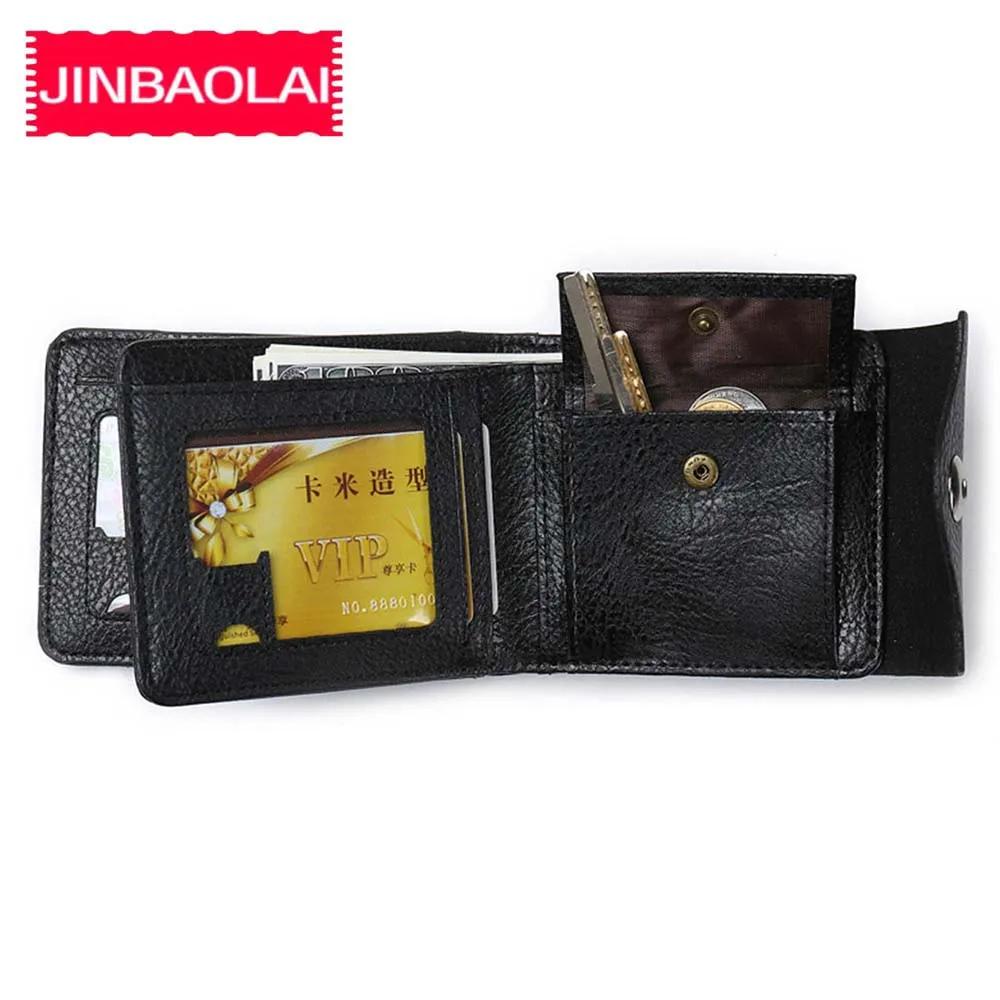 JINBAOLAI мужские кошельки из искусственной кожи короткий дизайн держатель для карт