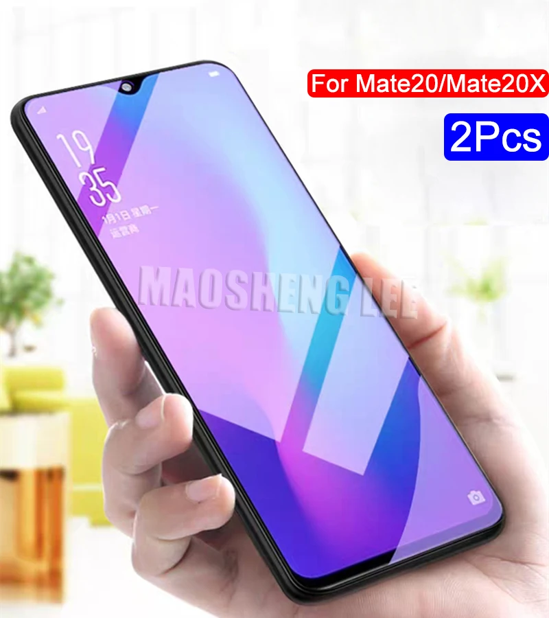 2 шт./лот, полностью закаленное стекло для huawei mate 20 X, защита экрана 9 H, 2.5D, против Blu-ray, закаленное стекло для huawei mate 20