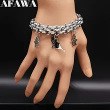 Любовь браслет из нержавеющей стали женский серебряный цвет кошка мальчик девочка браслет ювелирные изделия День Святого Валентина Подарочные Браслеты mujer B17905