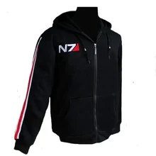 RPG Game Mass Effect 3 N7 top Coat mens Clothes cosplay costume black Jacket / Sweatshirt unisex cotton tracksuits