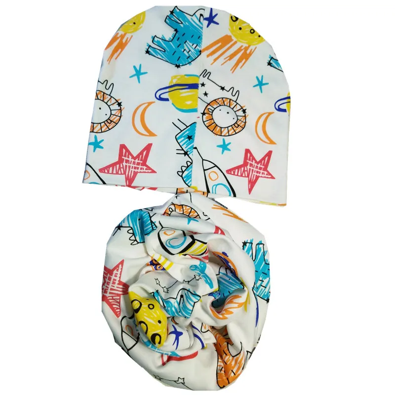 Хлопковый Детский шарф с рисунком звезды, сердца, якоря, мороженого, шапочки Детские шапки с воротником для мальчиков и девочек Детские колпачки костюмы - Цвет: r setocket