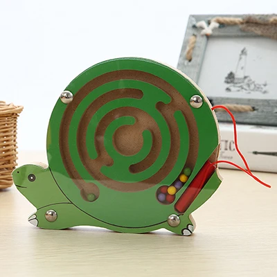 Детский Магнитный лабиринт, игрушка деревянная головоломка для детей игра игрушка Дети Ранний Образовательный мозговой тизер деревянная игрушка интеллектуальная головоломка доска - Цвет: snail026