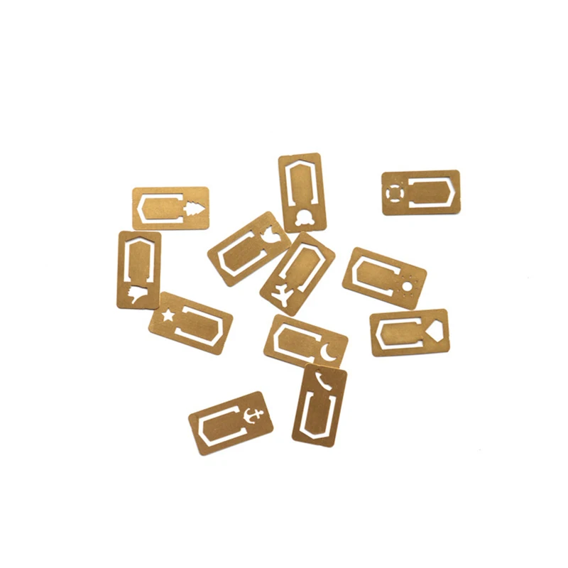 Copper Index Bookmarks Clip 12 pcs Travelers Notebook Notes Accessories Number Index Bookmarks Clip File Office Accessories