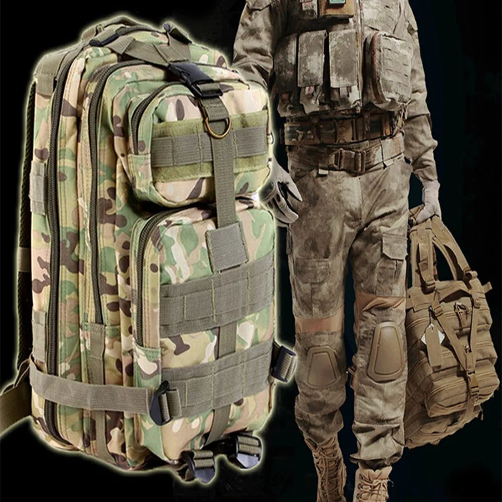 melhor 9 cores 3 P Tático Mochila 30L Ao Ar Livre saco Militar Do Exército Trekking Esporte Viagem Mochila Camping Caminhadas Trekking Saco de Camuflagem
