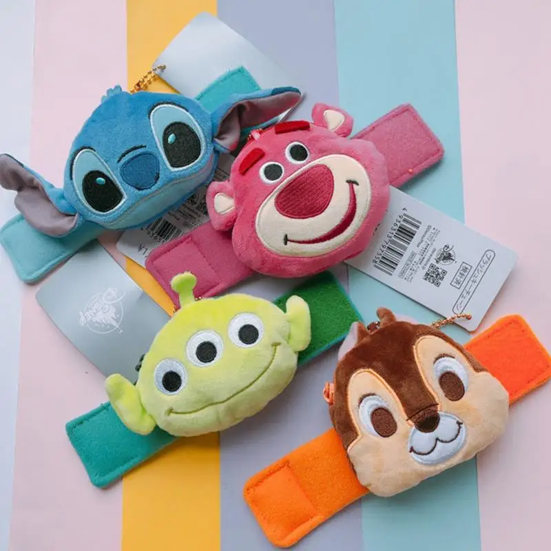 

Creative Anime Toy Story Plush Coin Bag Three Eyes Alien Strawberry bear Squirrel Stitch Coin Purse Wrist band Stuffed kid gift