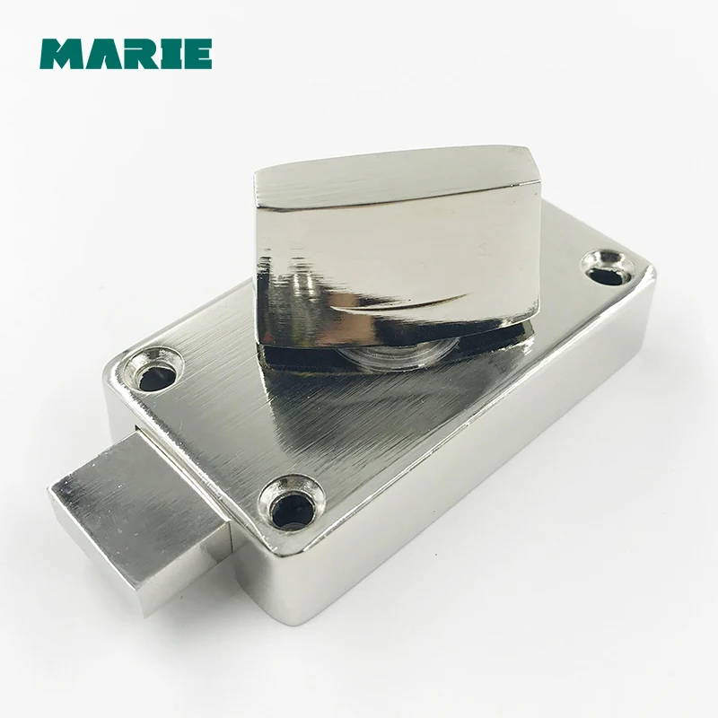 Home Door Window Security Bolt Lock Button Open Type Chrome Plated Zinc Alloy