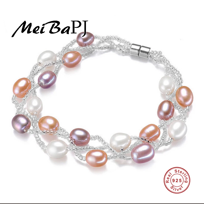Yinfeng High quality 5 6mm colourful pearl font b bracelet b font pure handmade jewelry
