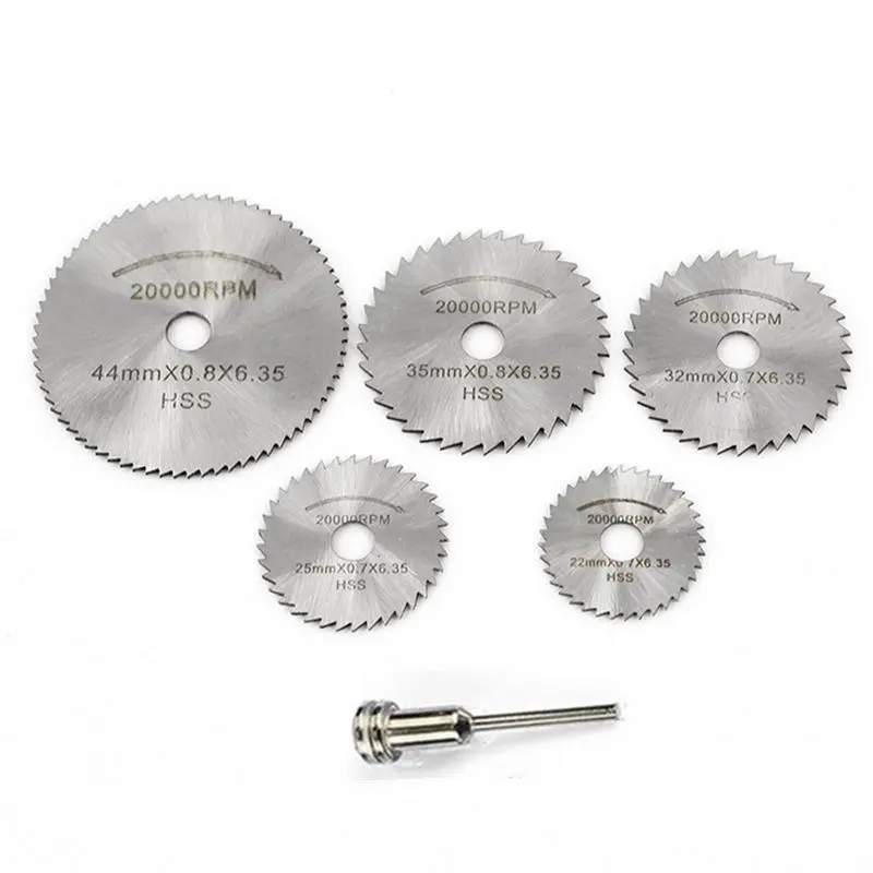 

6pcs/set Mini HSS Circular Saw Blade Rotary Tool For Dremel Metal Cutter Power Tool Set Wood Cutting Discs Drill Mandrel Cutoff