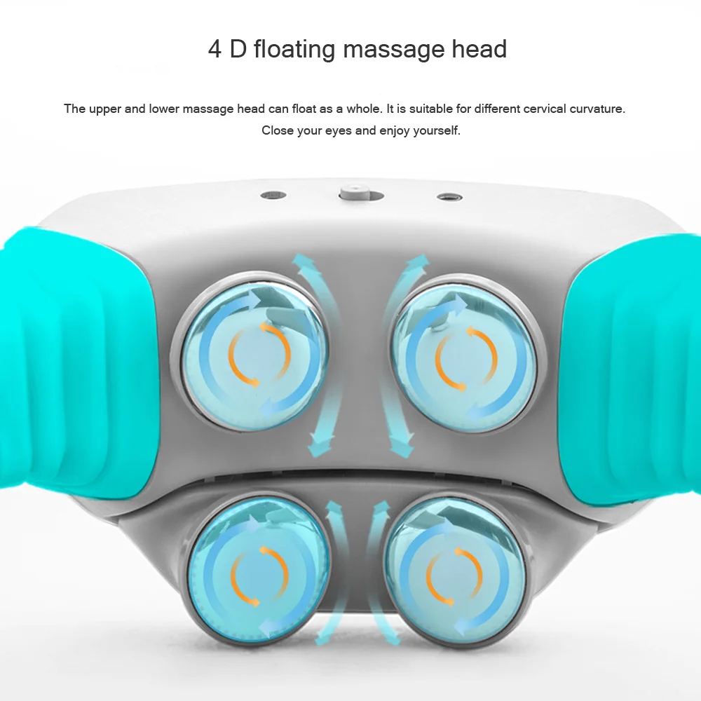 Quatro-cabeça de Pulso Alívio da Dor Ferramenta de Saúde Terapia Magnética Infravermelho Distante Aquecimento Massagem Nova Inteligente Cervical Massageador Elétrico 12 Instrumento Da Massagem Da garganta