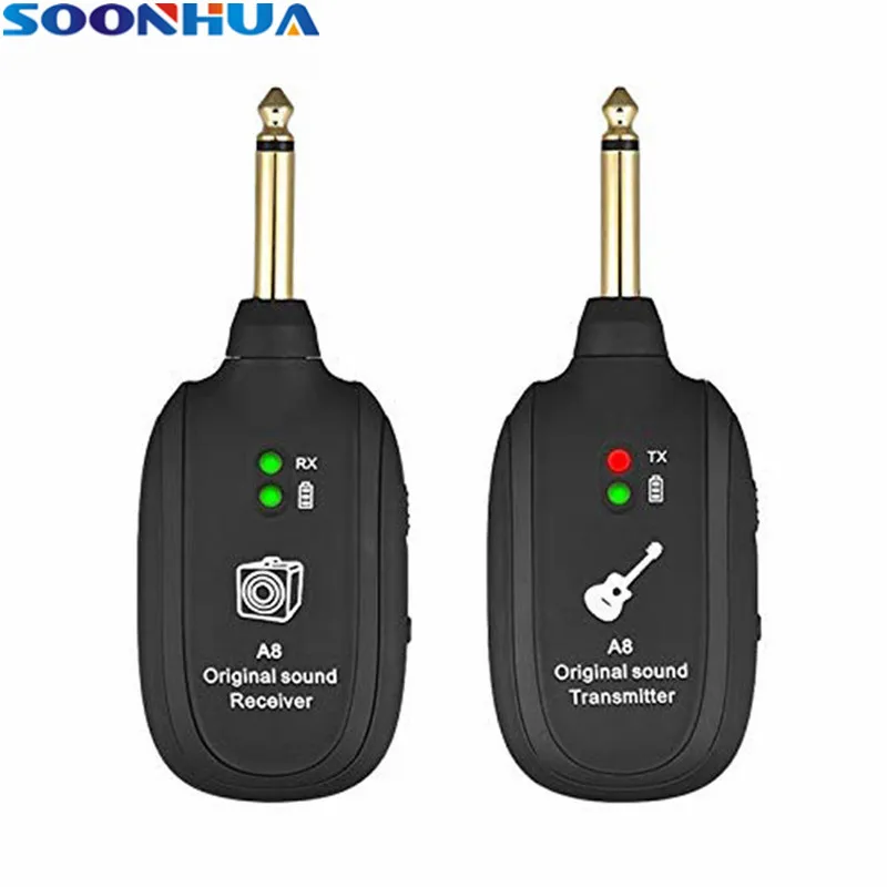 SOONHUA беспроводной UHF гитарный приемник передатчик Встроенный перезаряжаемый