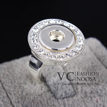 

12mm Small Snap Charms Ring Wholesale 10PCS/Lot Crystal Fashion Ring VH-002*10
