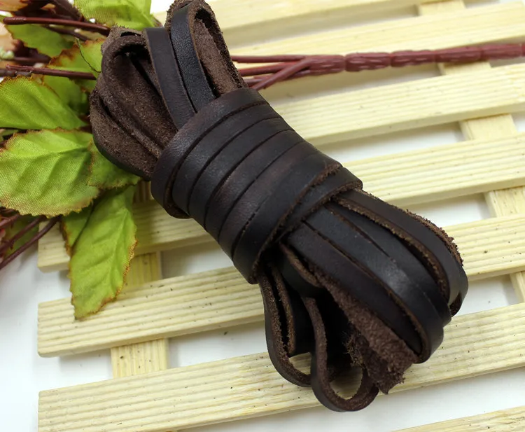 5meter/lot Genuine Cow Leather Cord Fashion Jewelry Findings Brown