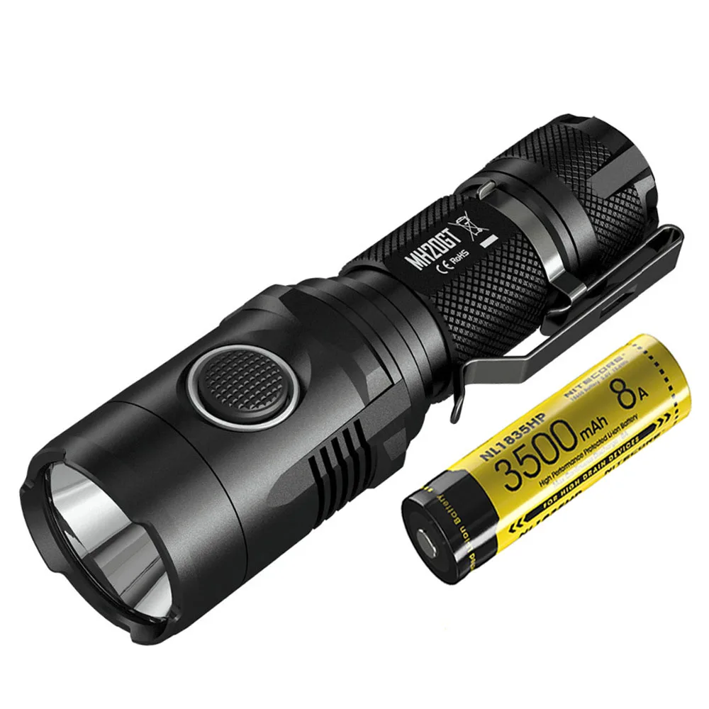 Перезаряжаемая лампа вспышка NITECORE MH20GT для поиска Максимальный световой поток 1000