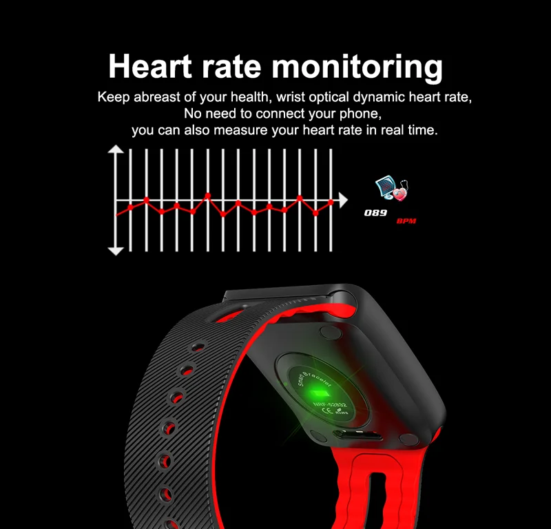 relógio inteligente esportivo pulseira colorida de frequência pressão rastreador de mensagem