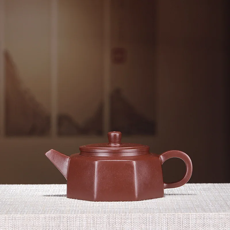 

Pottery Teapot Famous Pure Full Manual Raw Ore Purple And Zhu Mud Six Square Well Fence Teapot Kung Fu Tea Have Wholesale