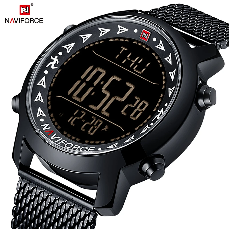 Meilleur NAVIFORCE Nouveau Hommes Top Marque En Acier Plein de Sport Montres Hommes Quartz LED Numérique Horloge Homme Militaire Montre Bracelet Relogio masculino