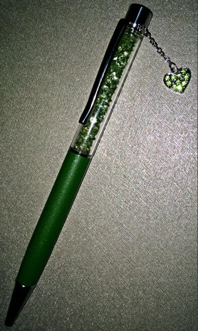 Алмазный кристалл ручка с подвеской сердце 100 шт./лот Элегантный Шариковая ручка для продвижения