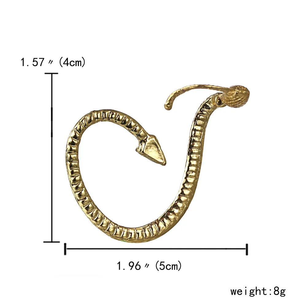 Панк змея ухо манжеты Серьги Европа Америка серьги клипсы серьги преувеличенные обмотки животных Ювелирные изделия унисекс подарки